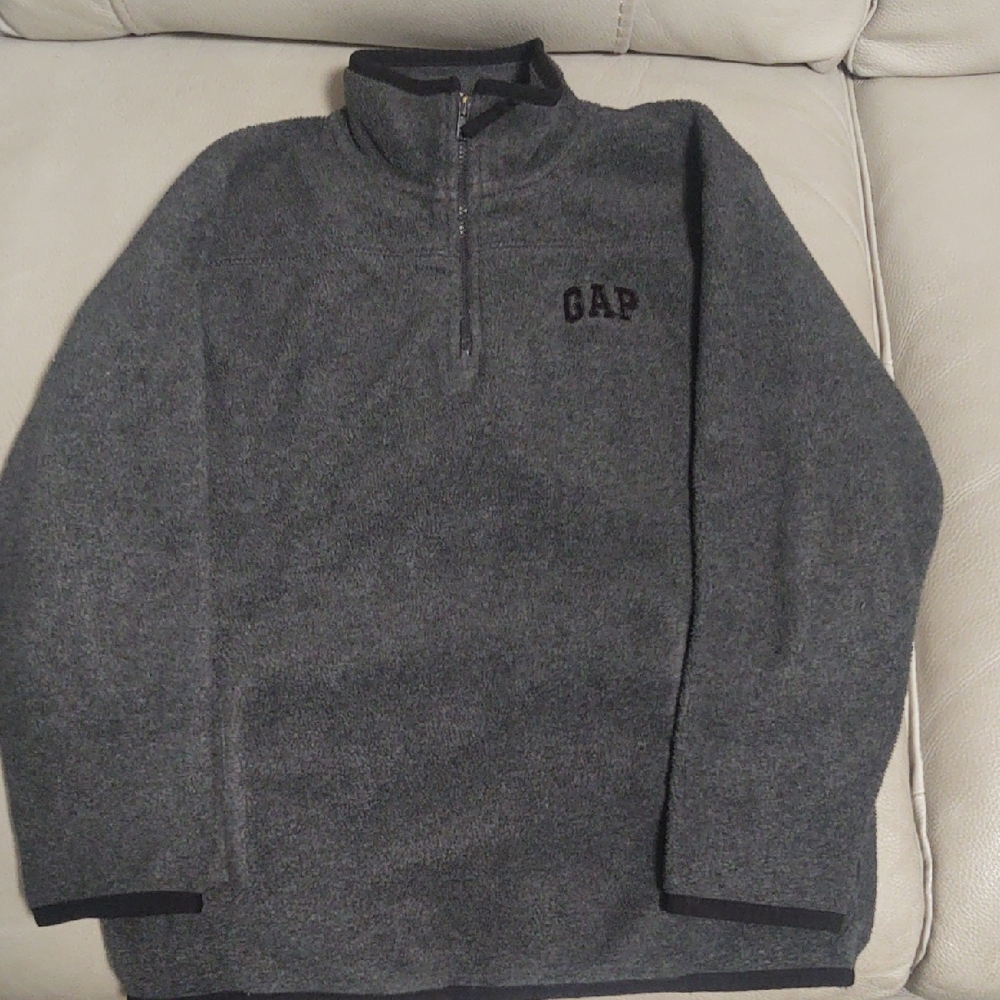 GAP Boy's Dark Charcoal Heather Quarter-Zip Pullover